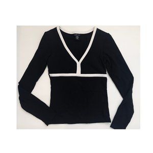 Moda International stretch knitted black top XS